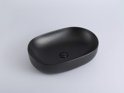Ellips Fine Ceramic Above Counter Basins - 490*350*135, Matte Black - LK-ELA490-MB - Matte Black