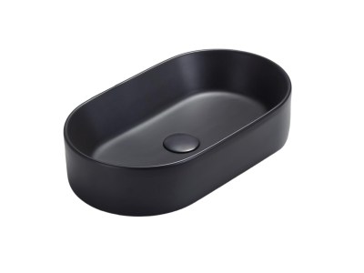 Ellips Fine Ceramic Above Counter Basins LK-ELA520 - 525*300*115, Matte Black - LK-ELA520-MB - Matte Black
