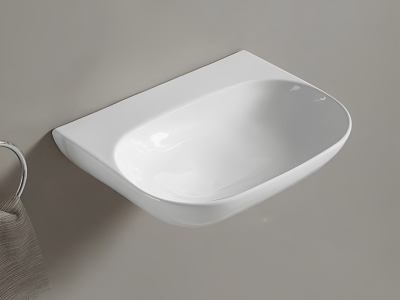 Ellips Fine Ceramic Wall Hung Basin LK-ELW500 - No - LK-ELW500-NTH