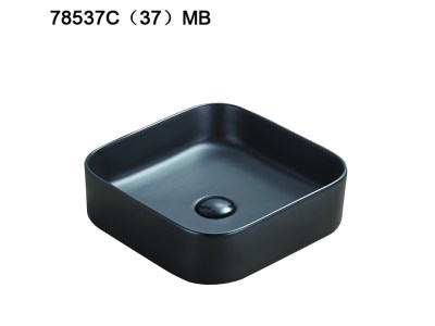 Kliff Fine Ceramic Above Counter Basin - 370*370*110, Matte Black - LK-KA370-MB - Matte Black