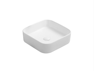 Kliff Fine Ceramic Above Counter Basin - 370*370*110, Matte White - LK-KA370-MW - Matte White