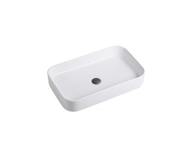Kliff Fine Ceramic Above Counter Basin - 505*370*110, Gloss White - LK-KA500 - Gloss White