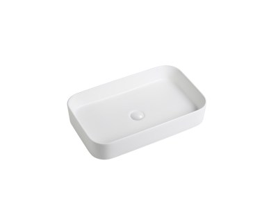 Kliff Fine Ceramic Above Counter Basin - 600*370*110, Matte White - LK-KA600-MW - Matte White