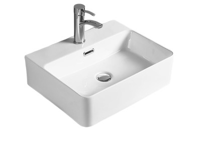 Kliff Fine Ceramic WH/Above Counter Basin Tap Hole with Overflow LK-KW - 427*417*125 - LK-KW420