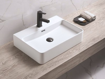 Kliff Fine Ceramic WH/Above Counter Basin Tap Hole with Overflow LK-KW - 515*425*135 - LK-KW520