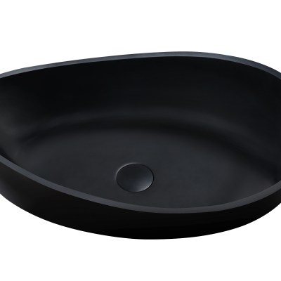 Waverton Solid Surface Stone Above Counter Basin LK-SA6037 - Matte Black - LK-SA6037MB - Matte Black