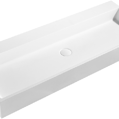 Crette Solid Surface Stone Wall Hung Basin - 900x450x100mm - LK-SCW945-UTH