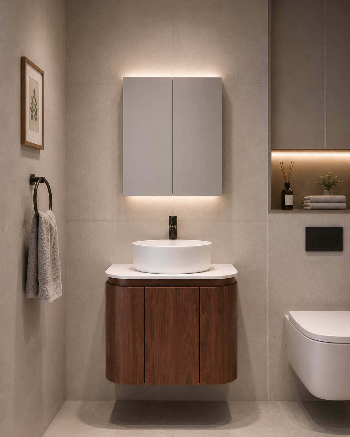 Ravello Modern Wall Hung Vanity Plywood Cabinet LK-RA600W-MO